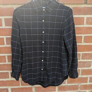Rag & Bone Women's Button Front Navy Plaid Shirt Small